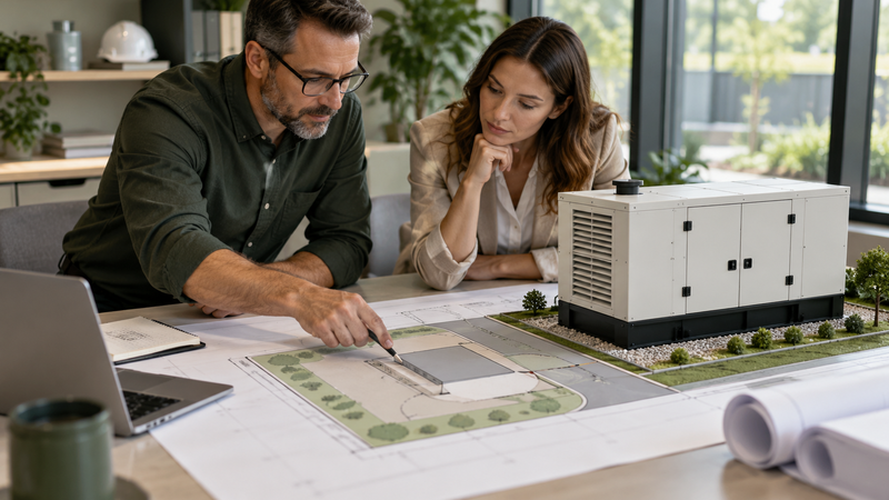 Reviewing generator outline and service access drawings