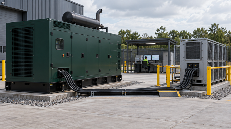Generator load-bank inspection scene