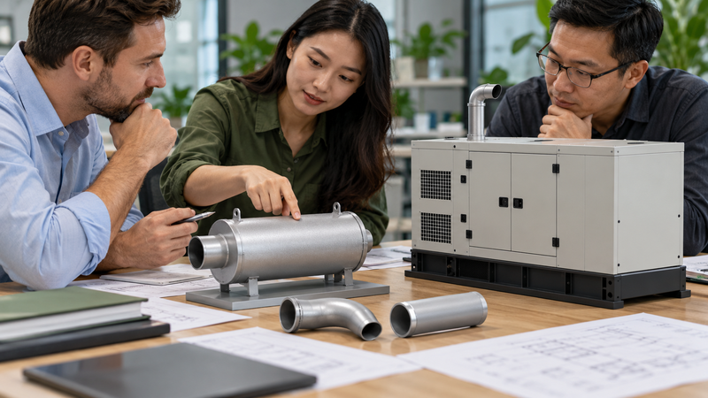 Reviewing generator exhaust interface documents with the installation team