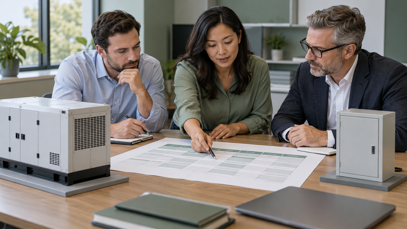Generator supplier and switchboard supplier reviewing interface responsibilities
