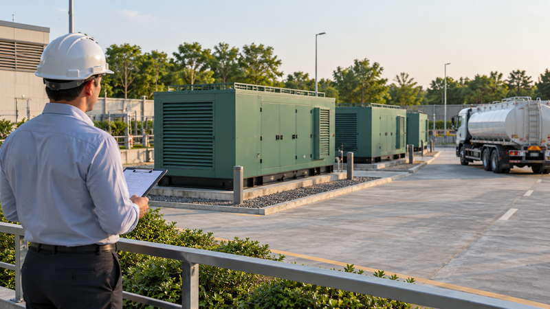 Discussing generator refuelling access and delivery logistics