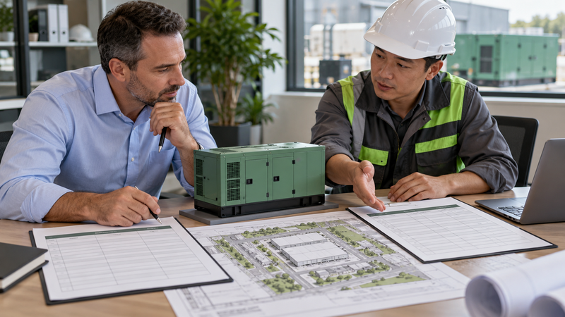 Buyer and contractor comparing generator installation responsibilities