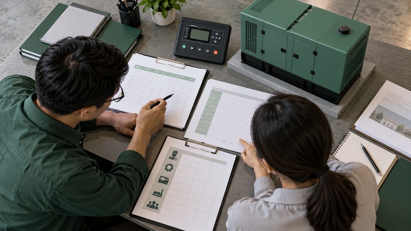 Procurement team comparing generator warranty and service responsibilities