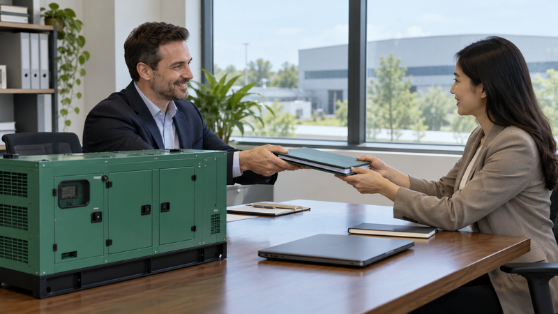 Handing over an organized generator technical document package