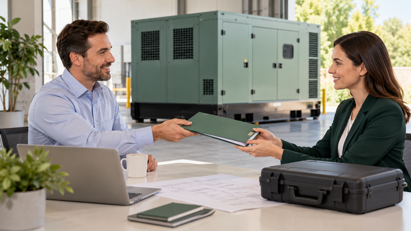 Buyer receiving a generator support document package at project handover